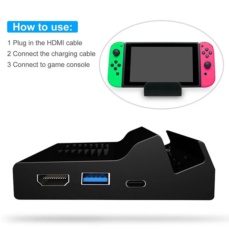 Portable HDMI TV Replacement Dock Cooling Stand Base Case For Nintend Switch DIY Heatsink Cooling Dock For NS Switch (5)