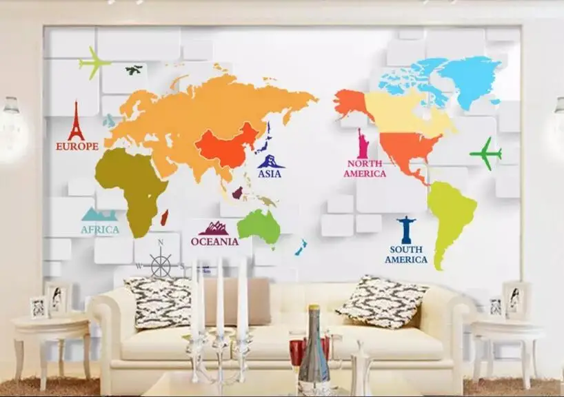 Avoir Images Beibehang Home Interior 3d Photo Wallpaper Wall Mural Map Tv le plus cool par
