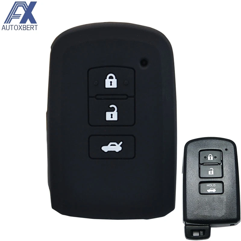 

AX For Toyota Camry Corolla Avalon Rav4 Land Cruiser Car Remote Key Holder Protector 3 Button Silicone Key Fob Shell Cover Case