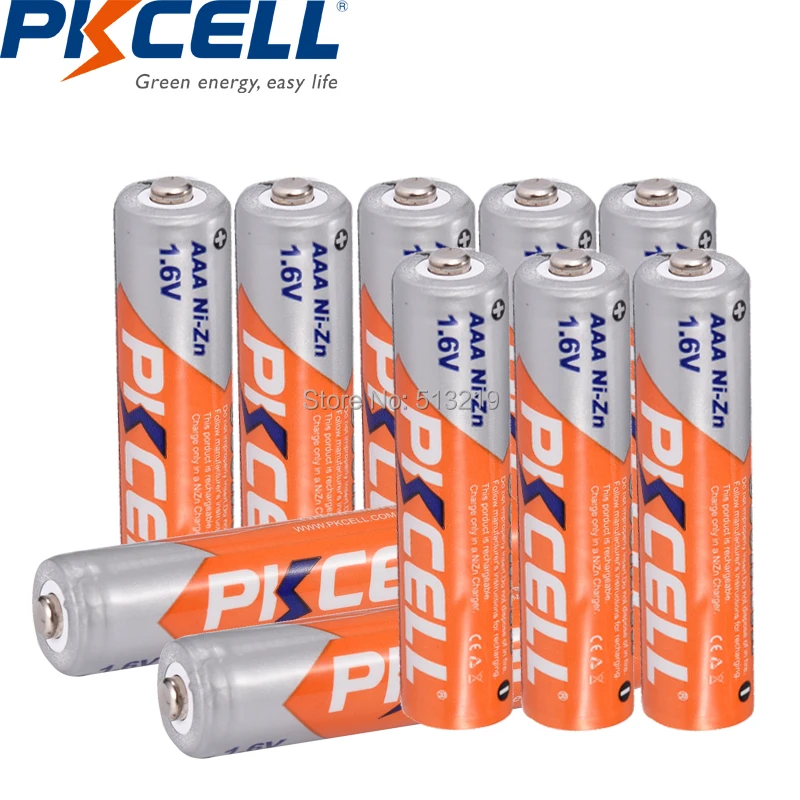 

10pcs PKCELL AAA battery 1.6v Rechargeable batteries NI-ZN 3A 900MWH aaa battery rechargeable for Toys Flashlight RC Car