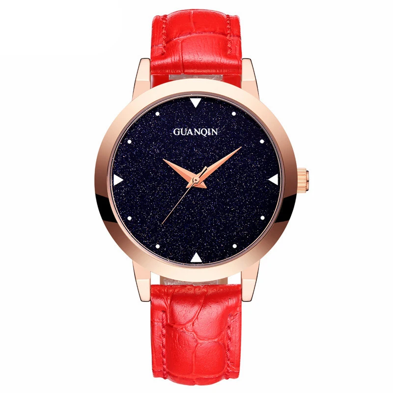 

GUANQIN GS19051 montre femme Brief Design Elegance Fashion Quartz Lady Watches Casual Leather Wristwatch relogio feminino