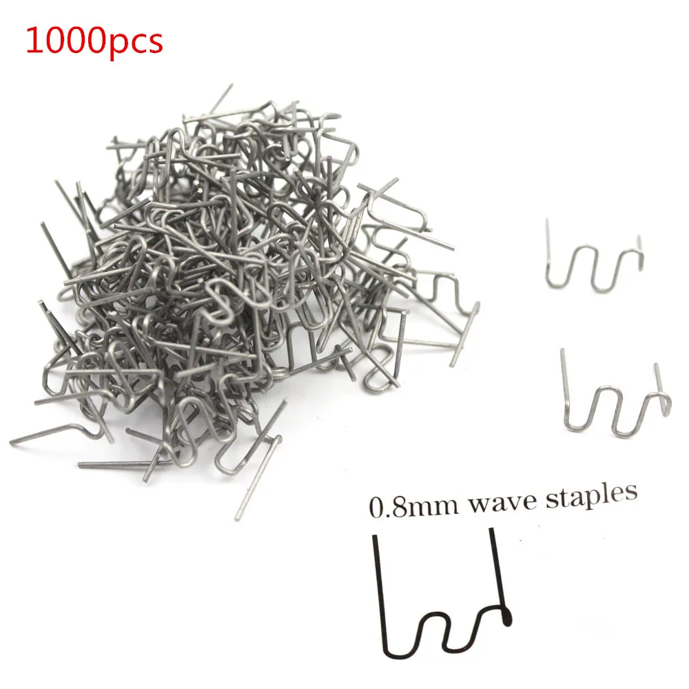 0.8mm Stainless Steel Staples 600 Pcs Plastic Welding Kit - Hot Staple Repair Machine With 0.6mm & 0.8mm Rods For Auto Bumpers Plastic Welder