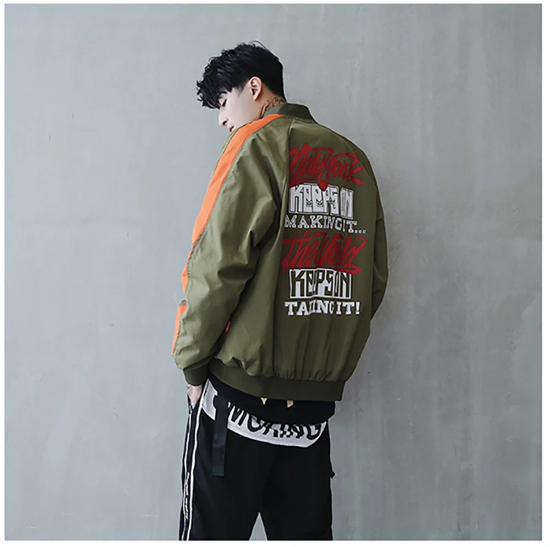 Bomber Jacket Men Pilot Printed Streetwear  (13)