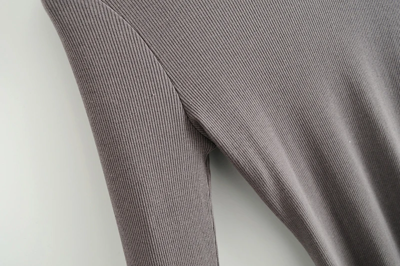 Women Crew Neck Ribbed  Long Sleeve Slim Fit T-shirt For size XS/S