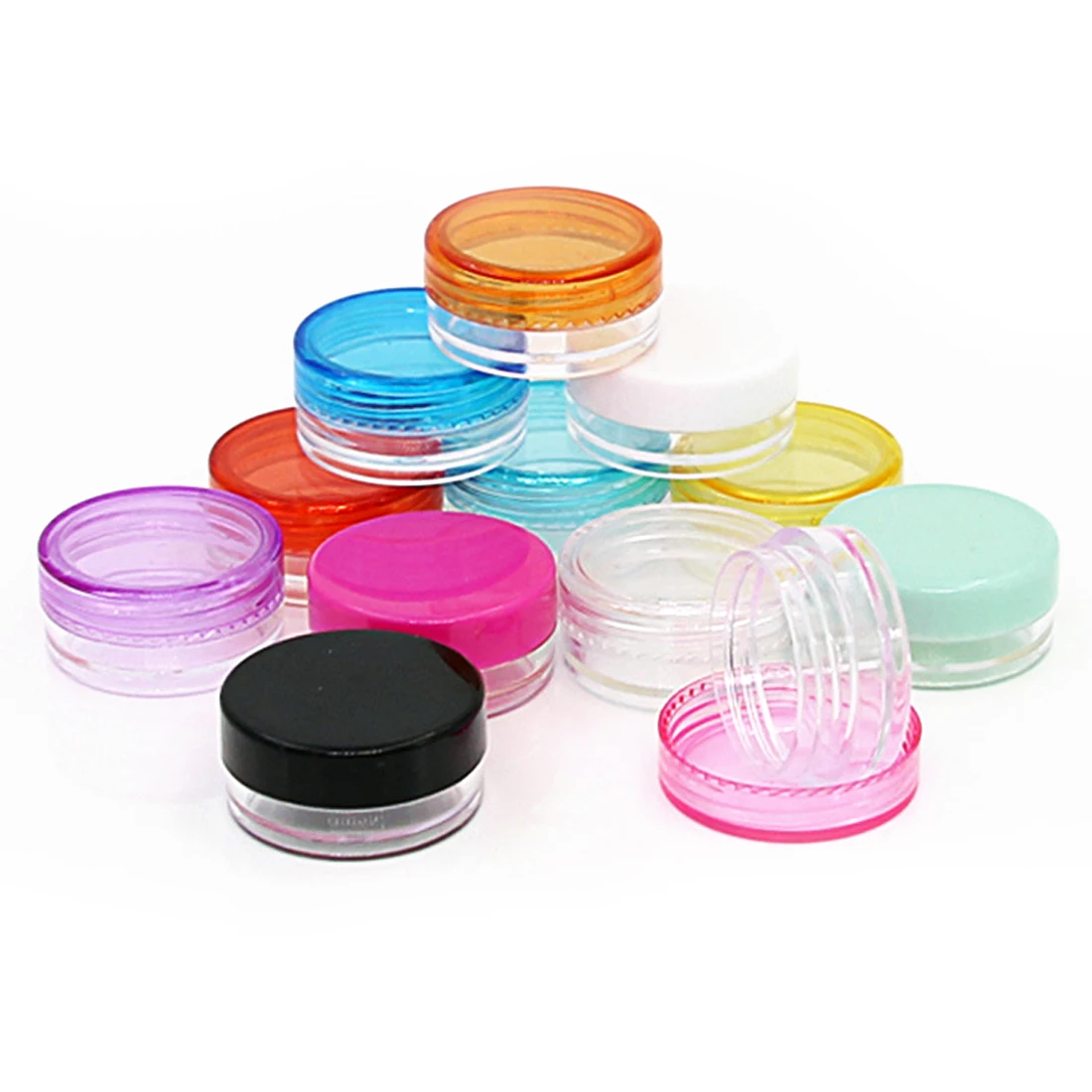 10pcs 5g Mini Refillable Bottles Cosmetic Empty Jar Acrylic Pot Eyeshadow Makeup Bottle Face Cream Box Round Container Storage