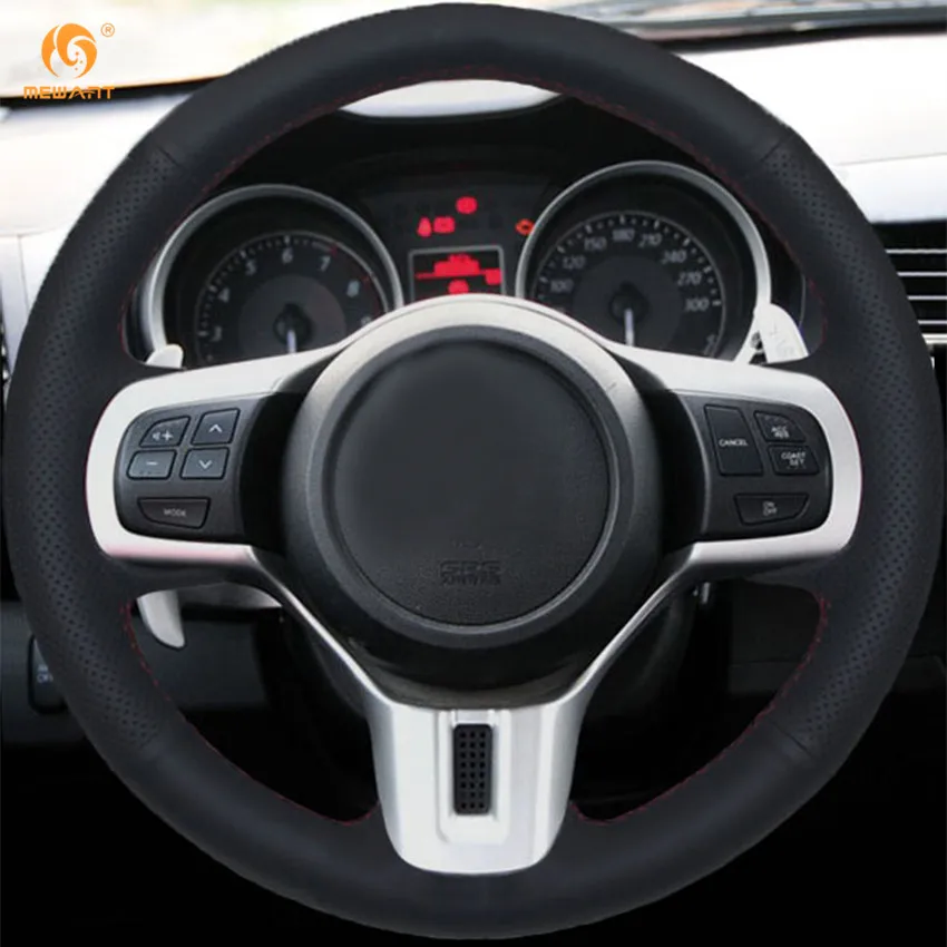 Us 44 96 15 Off Mewant Black Genuine Leather Car Steering Wheel Cover For Mitsubishi Lancer 10 Evo Evolution Interior Accessories Parts In Steering