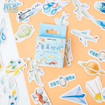

46 pcs/pack Childlike Age Plane Decorative Stickers Scrapbooking Stick Label Diary Stationery Album Stickers