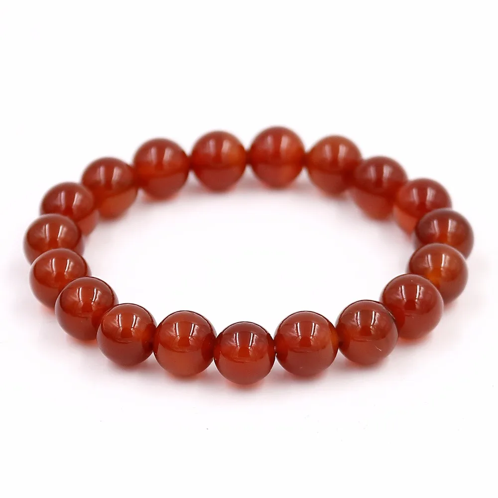 Женский браслет с бусинами из натурального оникса ярко красного цвета|bracelet