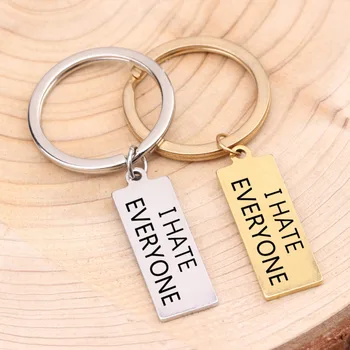 

Key Chain Hand Stamped Stainless Steel Jewelry Fashion 3 Colors Choose Keyring Gift Men Women "Everyone"Charm Car Key Pendant