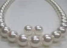 women gift 17INCH 14K GOLD CLASP AAA NATURAL Round 11-12MM perfect SOUTH SEA GENUINE WHITE PEARL NECKLACE EARRING