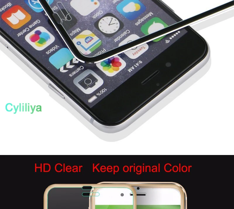 Закаленное 3d стекло с рамкой из титанового сплава для Iphone 6 6s 7 8 Plus пленка защиты