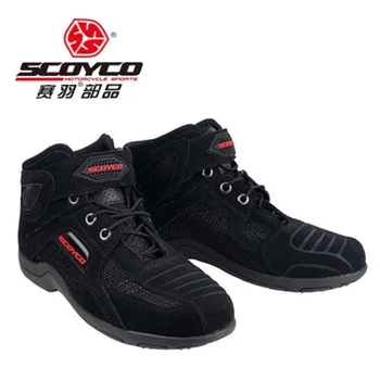 

2019 Spring Summer New SCOYCO Motocross Motorcycle Boots ventilate Knight Riding Shoes Breathable Mesh motorbike boot Reflective