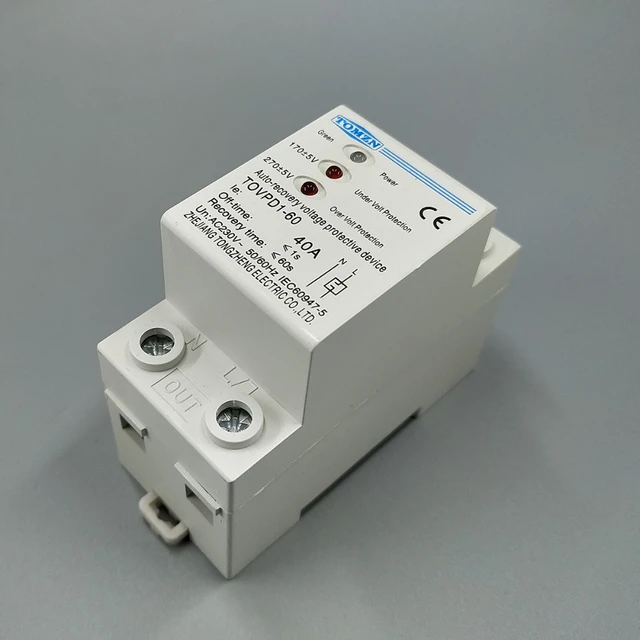 Adjustable 230V auto recovery over and under voltage protection device with  automatic reconnect protective relay protector