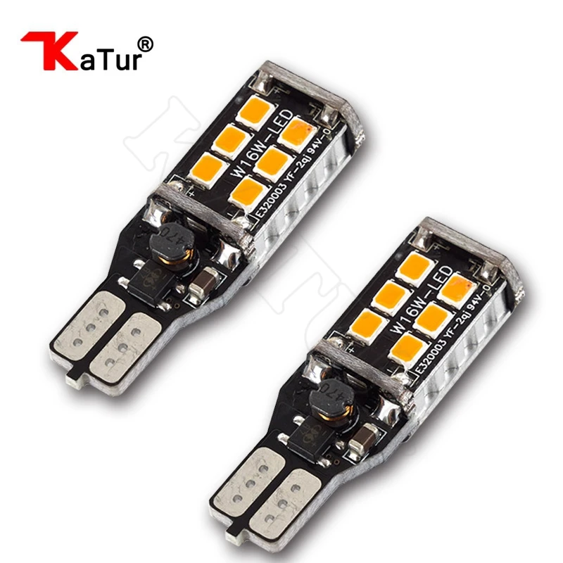 2шт T15 W16W светодиодный светильник 2835 15 SMD очень яркий без ошибок 921 912 фонарь для