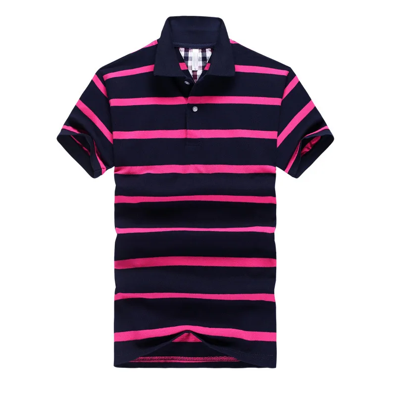 Tsingyi, полосатая Мужская рубашка поло, Camisa Masculina, отложной воротник, хлопок, мужские рубашки поло, летняя повседневная синяя полосатая рубашка поло