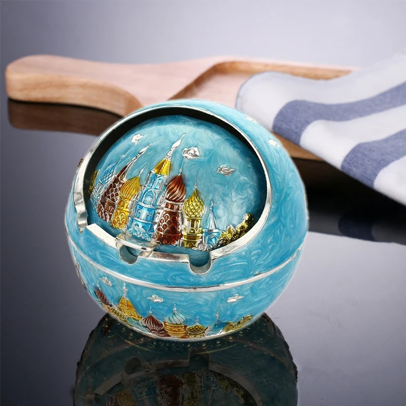 

Ashtray with Lid Windproof Design Cigarette Cigar Accessories for Living Room Coffee Table Office