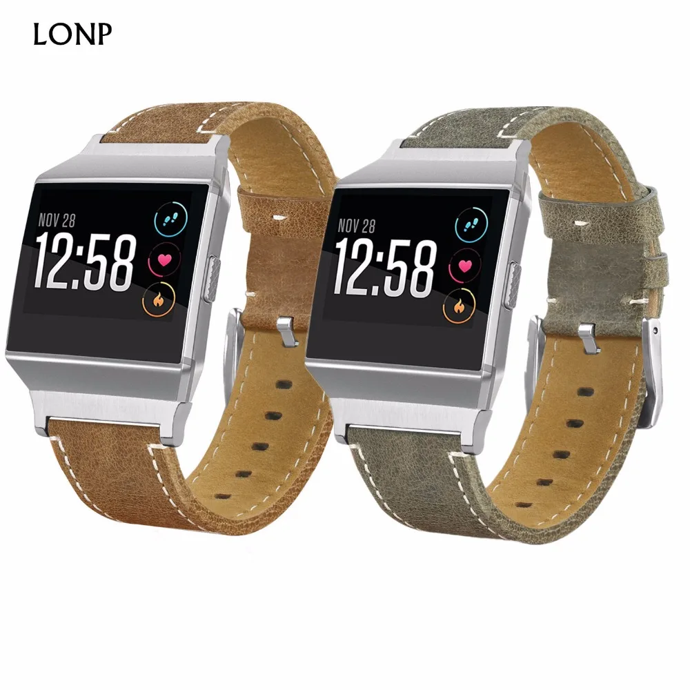 

Genuine Leather strap band for fitbit ionic watch wrist Bracelet Replacement wristband Watchband fitbit ionic smartwatch