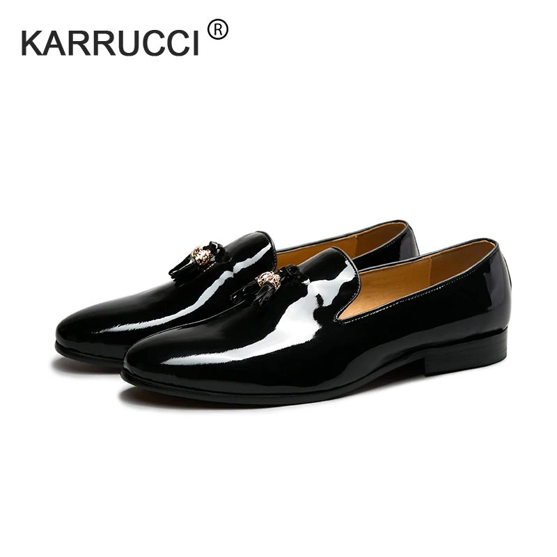 Роскошные мужские свадебные туфли KARRUCCI из натуральной лакированной кожи