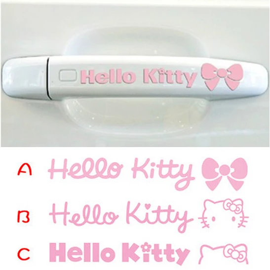 

1 Pcs.Cute Cartoon Kitty Cat Car Accessories.DIY Car Stickers Styling Decals On Car Handle.Car Protector Film Scratches Cover