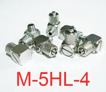 

New SMC Type Miniature Mini ELBOW Fitting M-5HL-4 (M5HL4) , M5 thread , hose elbow, 360 degree rotation, for 4mm tube