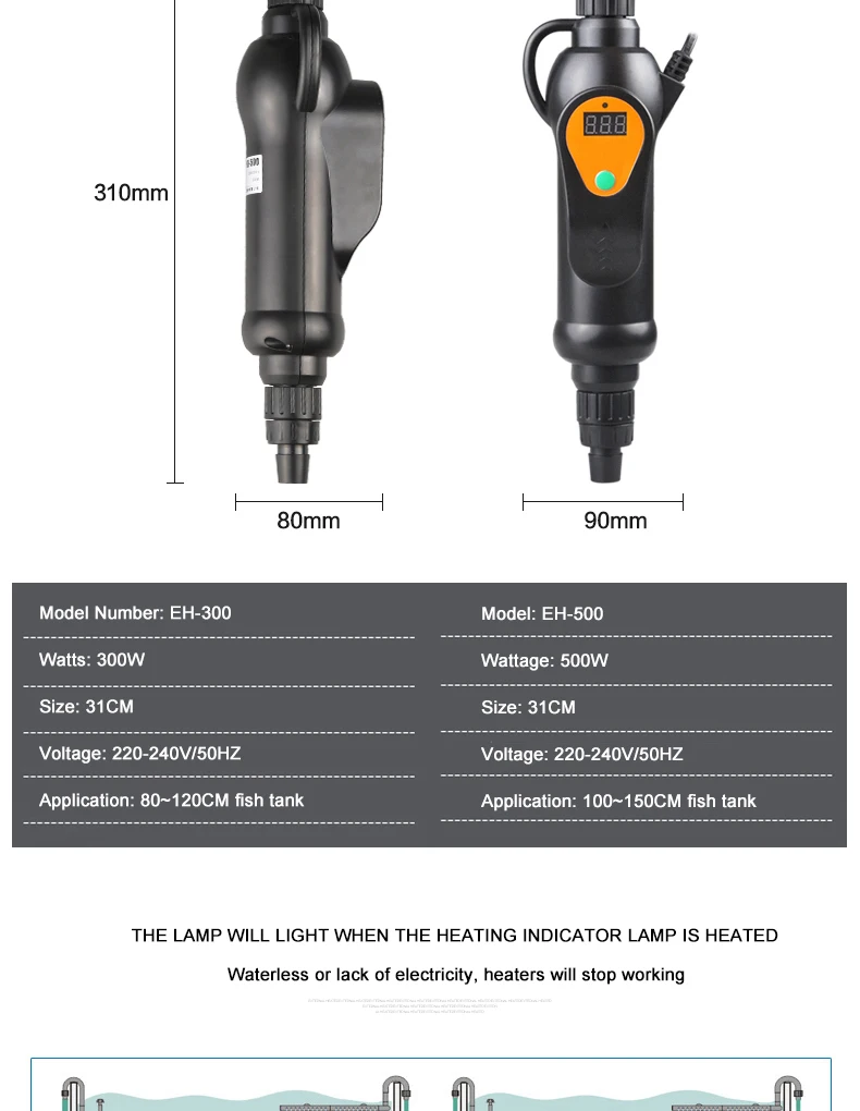 Sunsun EH-300 EH-500 110 v/220 v аквариум с регулируемой температурой Внешний Нагреватель