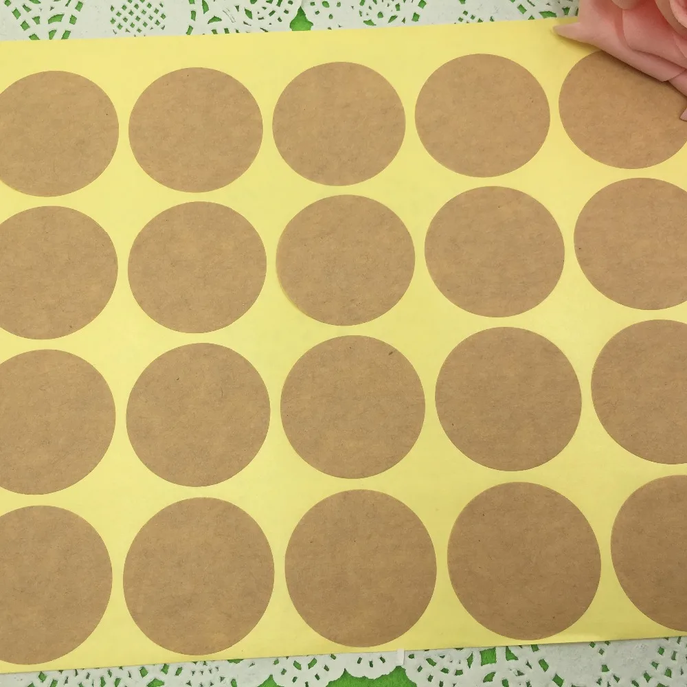 

300Pcs/Lot Pure Color Blank Graffiti Handmade Cake Packaging Sealing Label Kraft Sticker Baking DIY Blank Stickers