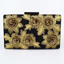 Новейший кофе цветочный клатч вечерняя сумка модная Вышивка Вечерние элегантная сумочка мини сумки женская сумка