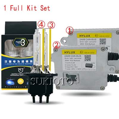 SUKIOTO Шина CAN, HID, ксеноновый комплект H7 H1 D2H hylux балласт HID комплект 2A88 Heartray H11 D2H H3 9005 9006 4500K 5500K 6500K HID лампы проектора - Испускаемый цвет: 1 FULL KIT SET