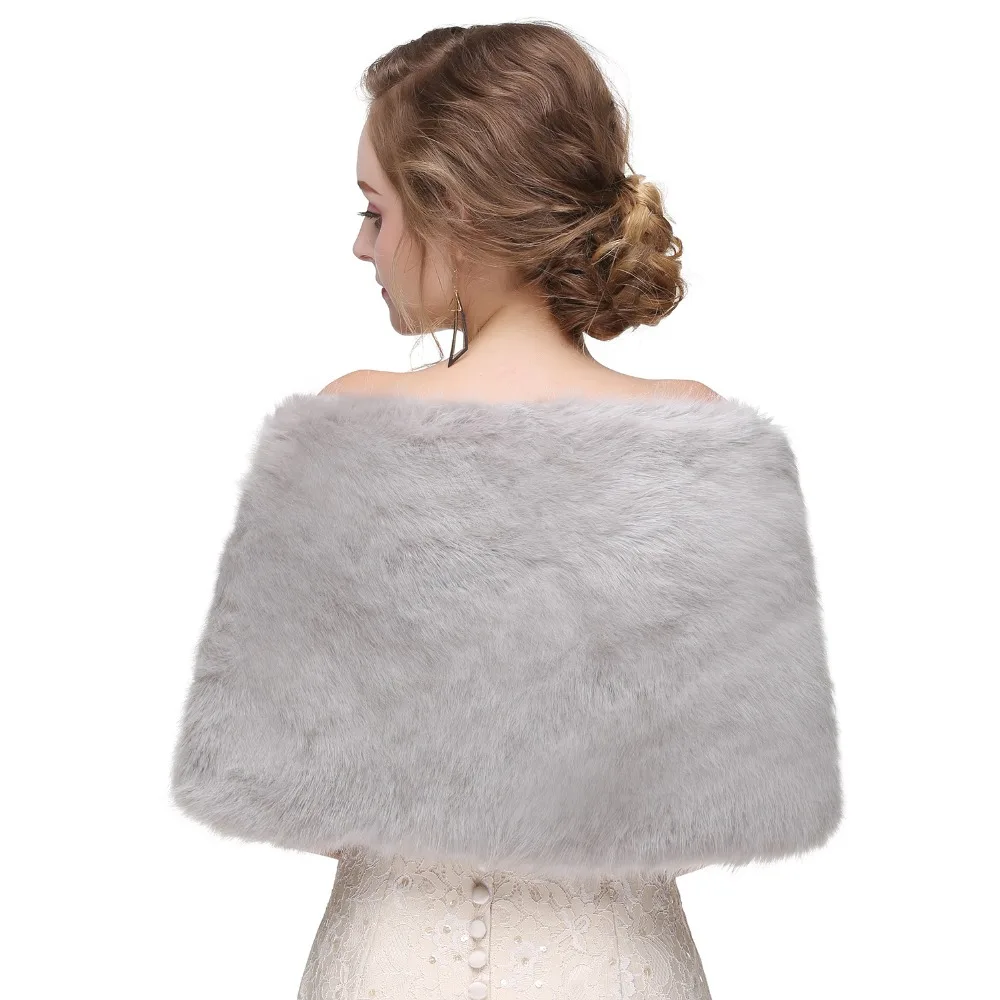 JaneVini 2018 черная меховая Свадебная шаль с кристаллами палантины из искусственного меха Свадебный шарф-плед женские вечерние должны обернуть