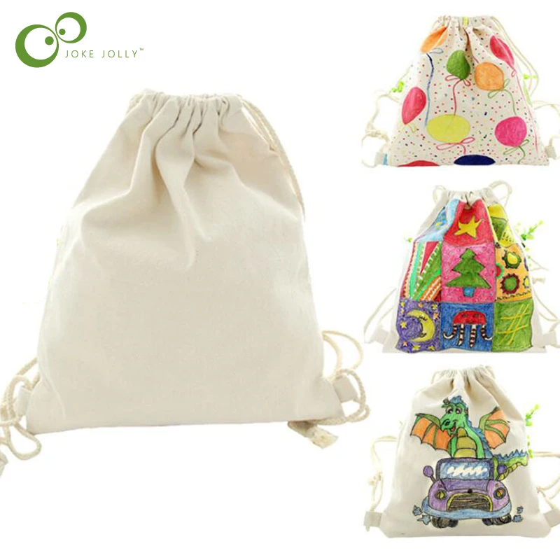 

1Pc Puzzles Educational Toy for Children DIY Eco-friendly Graffiti Drawstring Bags Kindergarten Hand Painting Materials GYH