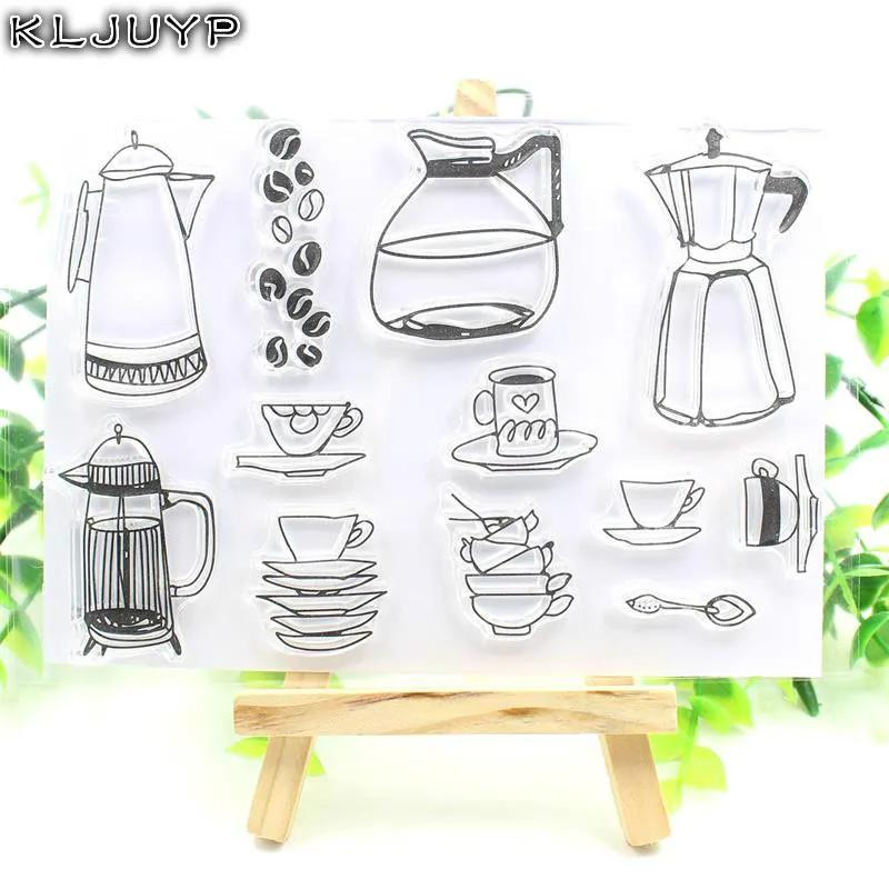

KLJUYP 1 sheet DIY Teapot Transparent Design Transparent Clear Rubber Stamp Seal Paper Craft Scrapbooking Decoration