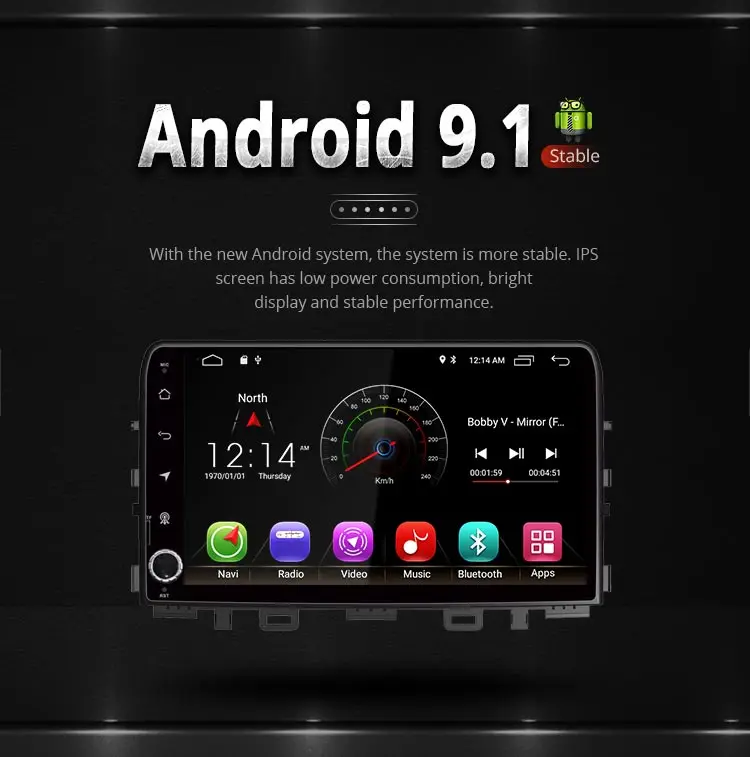Clearance LJDA 9 Inch Android 9.1 Car DVD Player For KIA RIO 2017 2018 GPS Navigation 1Din Car Radio Multimedia WIFI Stereo RDS AutoAudio 1