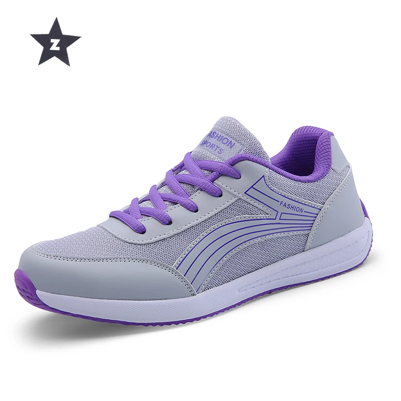 

Z summer shoes women sneakers fashion lace-up walking shoes casual breathable mesh mixed colors light sport shoes for woman