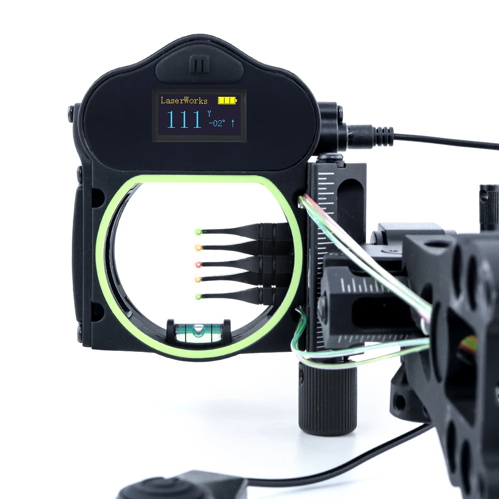Laserworks 300 Yards Bow Sight With Rangefinder 5 Pin Fouraxis