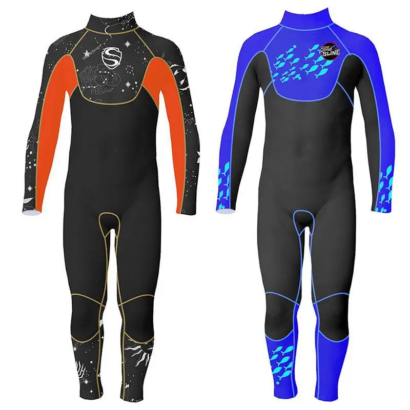 Slinx, с длинным рукавом, для мальчиков, 3 мм, неопреновый водолазный костюм, гидрокостюм, полный корпус, зимний теплый купальник для детей, для серфинга, плавания, водных видов спорта