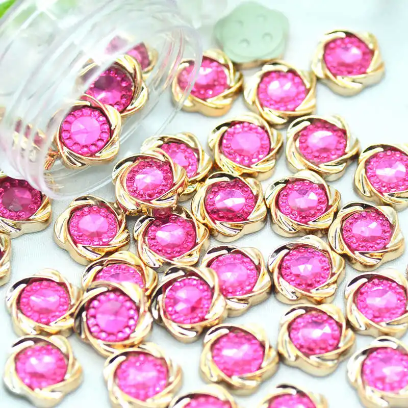 

11mm 20PCS Plastic Flatback Cute Rose Color Button Tops|Scrapbooking Embellishment Button Cabochons|DIY Pasted On Miniatures