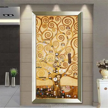 

Gustav Klimt Oil painting on Canvas Hand painted tree of life modern abstract oil paintings for Living Room Wall Decorative art