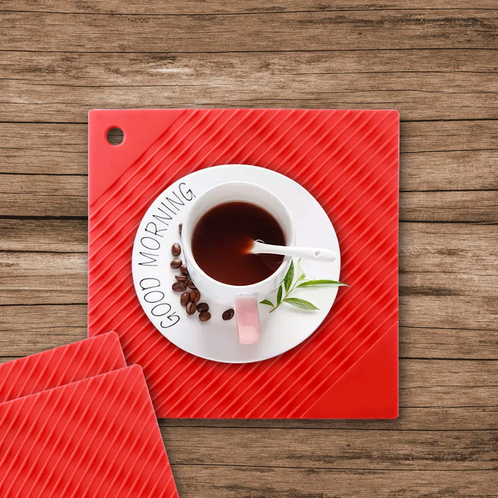 

Table Placemat Non-Slip Silicone Table Placemat Cup Coaster Heat Resistant Pot Holder