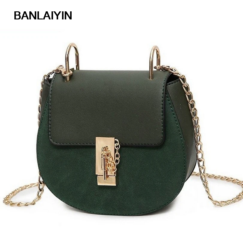 

Nice New Ladies Metal Chain Circular Bag Casual Mirror Bright Leather Shoulder Bags Crossbody Bags Fashion