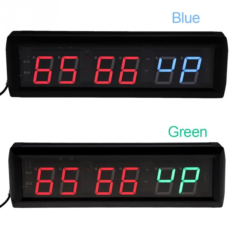 

220V Multi-function Clock 1.8'' Programmable Clock LED Interval Timer Big Stopwatch Home Gym Fitness Clocks Desk Decor EU Plug