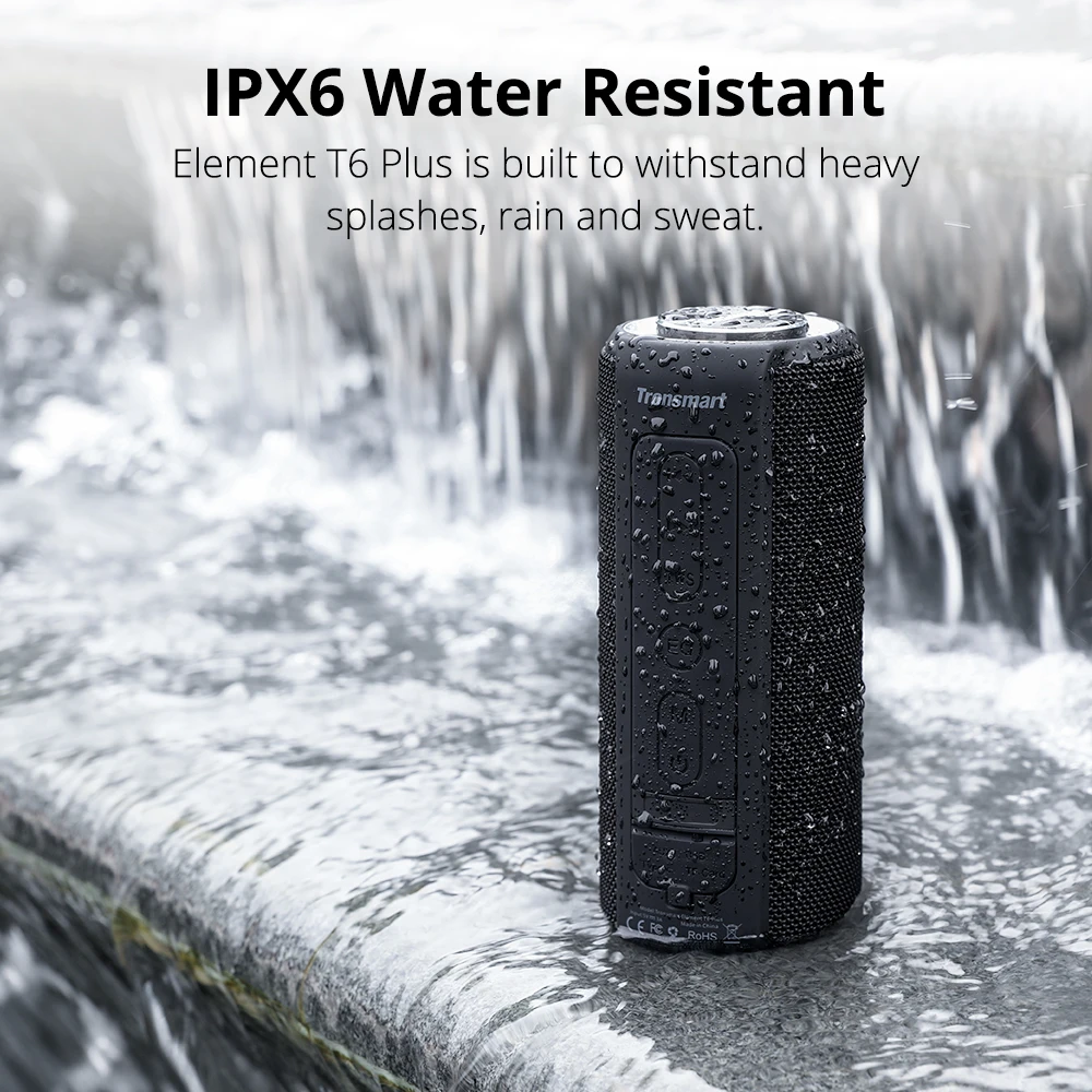 Tronsmart T6 Plus Bluetooth Speaker 40W Portable Speaker Deep Bass Soundbar with IPX6 Waterproof, Power Bank Function SoundPulse 4