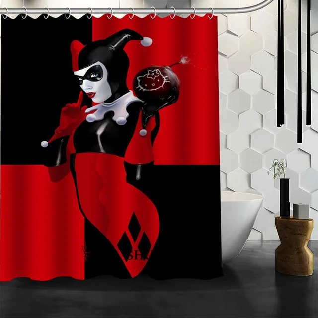 Best Nice Custom The Joker And Harley Quinn Shower Curtain Bath