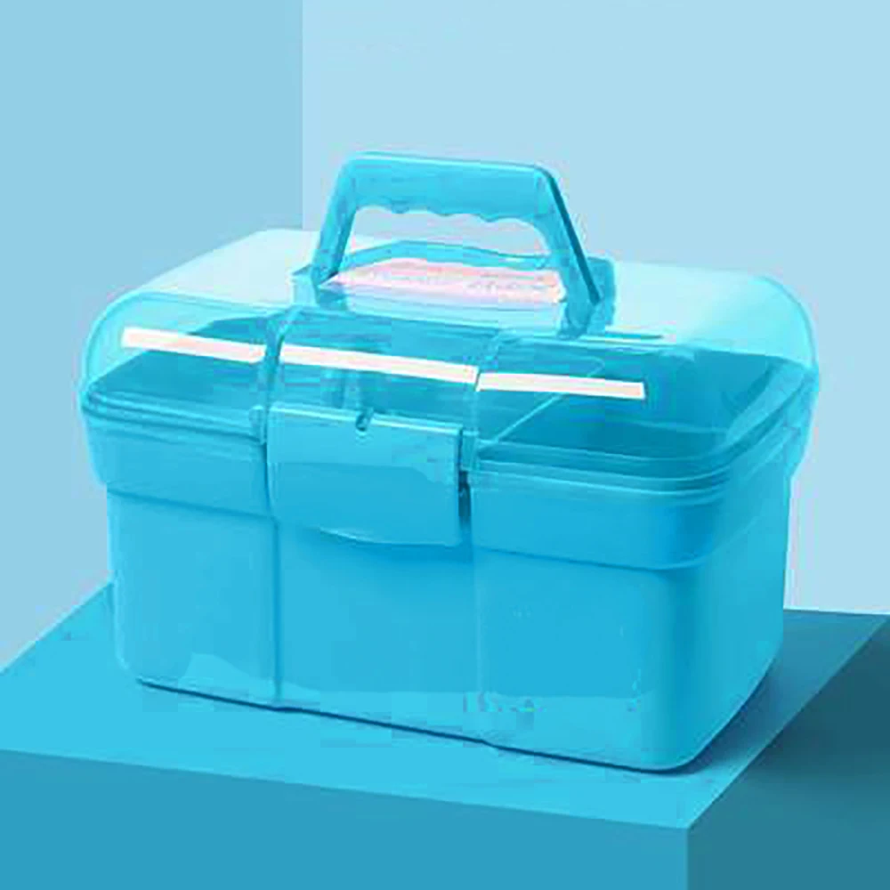 Дизайн ногтей ремесло 2 слоя чехол для хранения коробка макияж пластик портативный ящик для хранения