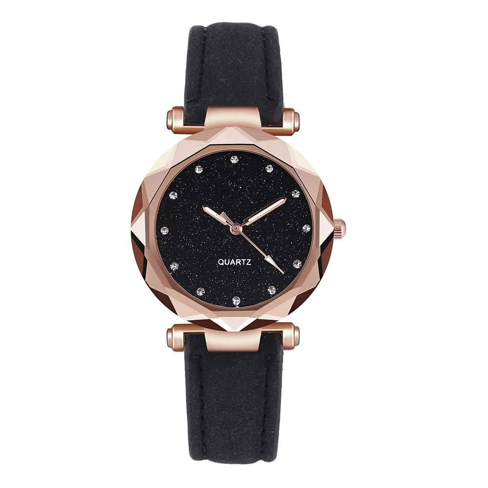 

Women's Watches Luxury Diamond Ladies Watch Shiny Starry Sky Clock Fashion Casual Leather Band Female Quartz Wristwatch 2019 New