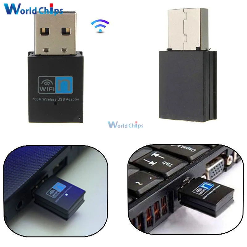 300Mbps Mini Wireless USB Wi-fi Wlan Adapter 802.11 b/g/n Network LAN Dongle New 