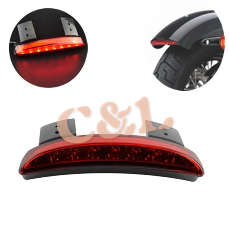 Motorcycle Red Lens Fender Edge LED Tail Light Fits for Harley Iron 883