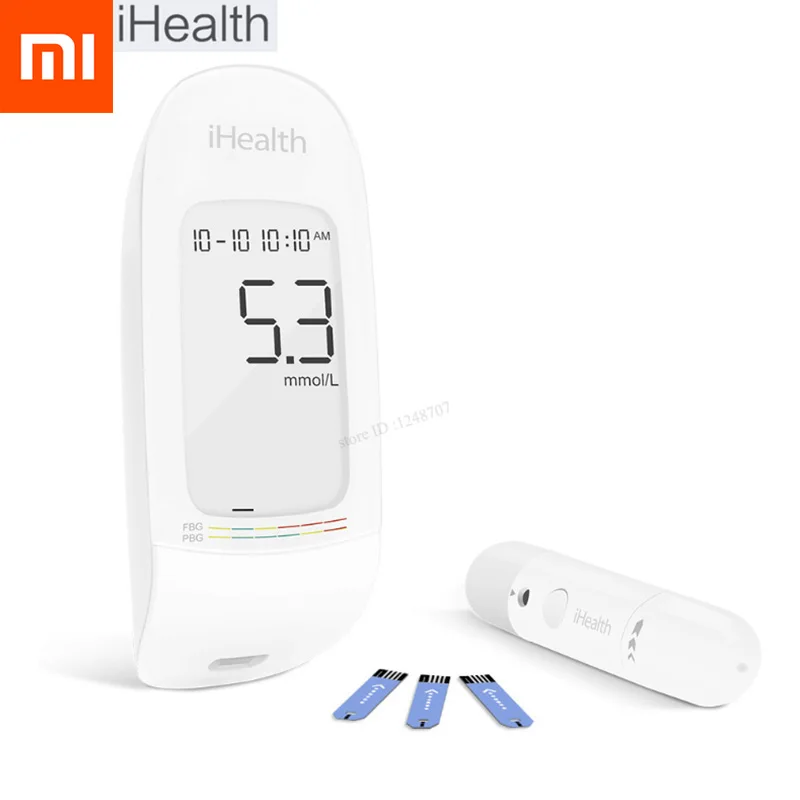 

Xiaomi Mijia IHealth Blood Glucose Meter With Test Strips Lancets Smart Blood Glucose Meter LCD With Backlight