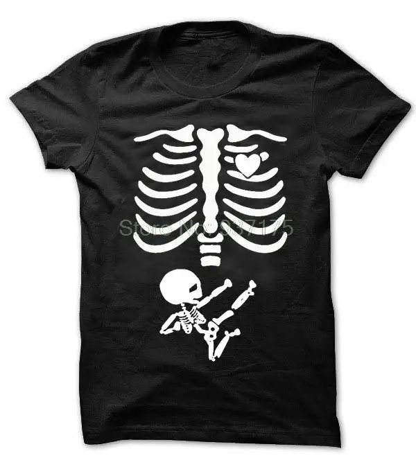 Maternity Skeleton X Ray Baby T SHIRT TEE TSHIRT Womens unisex Fashion