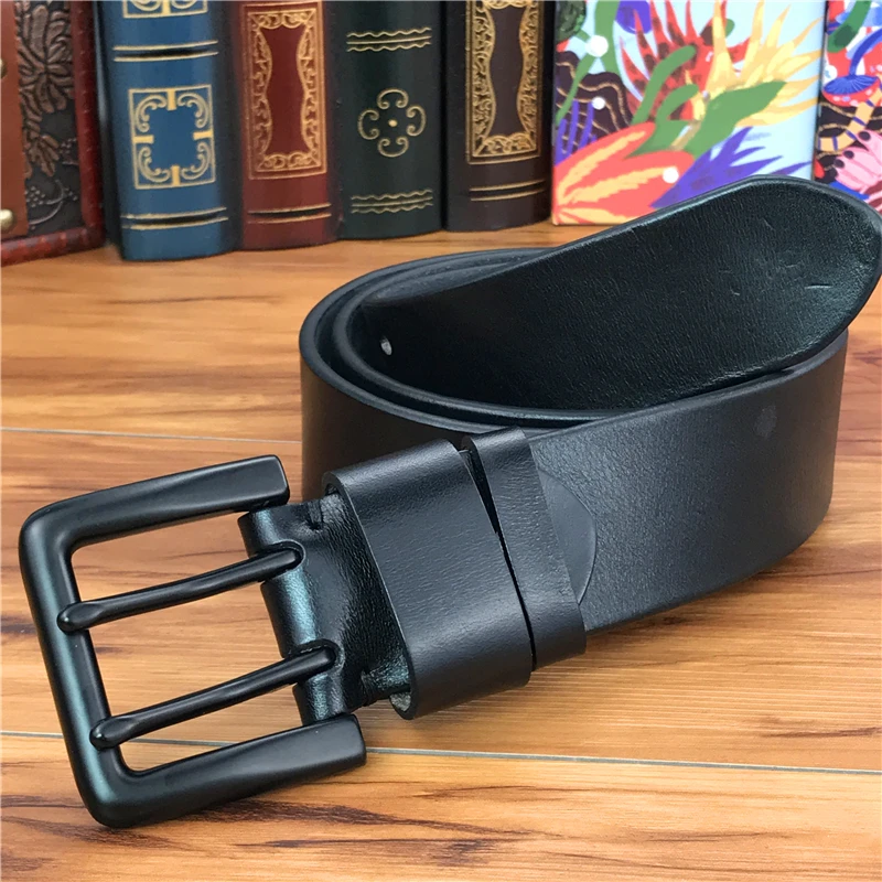 cowboy belt Super Wide 4.2CM Luxury Thick Genuine Leather Men Belt Double Buckle Belt Ceinture  Leather Belt Men Jeans Trouser Belt MBT0018 black leather belt