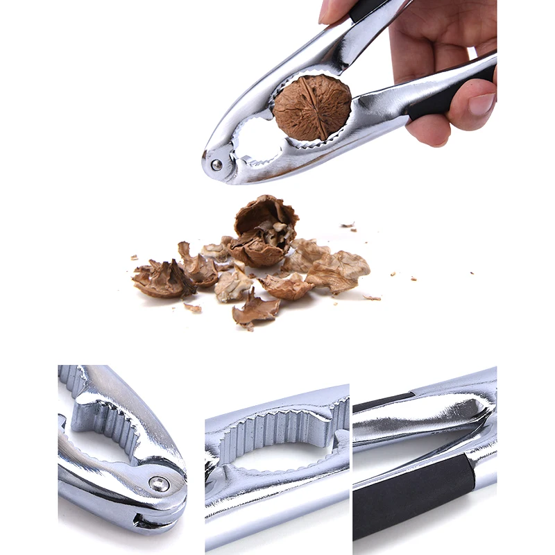 Многофункциональный ореховый крекер из алюминиевого сплава орехокол для грецких орехов ореховый орех инструмент для открывания миндаля с бамбуковая миска для кухни дома